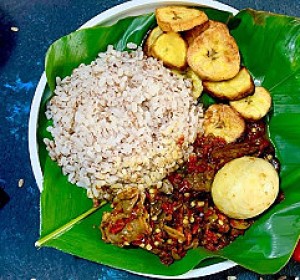 White Rice & Ayamatse Sauce
