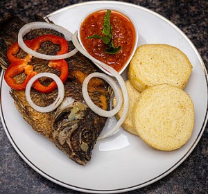 Grilled Fish with Yam
