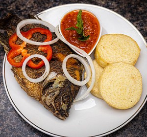 Fried Yam & Fish