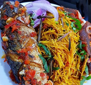 Naija Salad & Fried Tilapia Fish